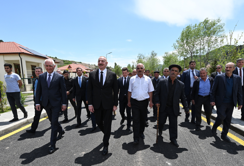 President Ilham Aliyev met with residents who had relocated to Sus village in Lachin district  VIDEO